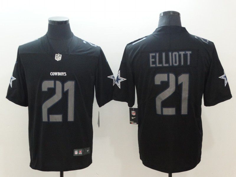 Men Dallas cowboys 21 Elliott Nike Fashion Impact Black Color Rush Limited NFL Jerseys